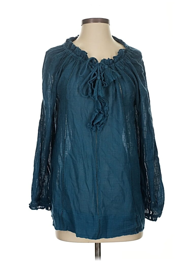 Pre-owned Sundance Long Sleeve Blouse In Blue