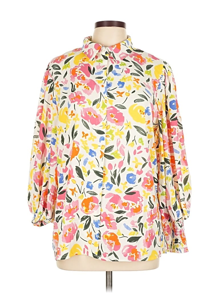 UNBRANDED Pre-owned 3/4 Sleeve Blouse In Yellow