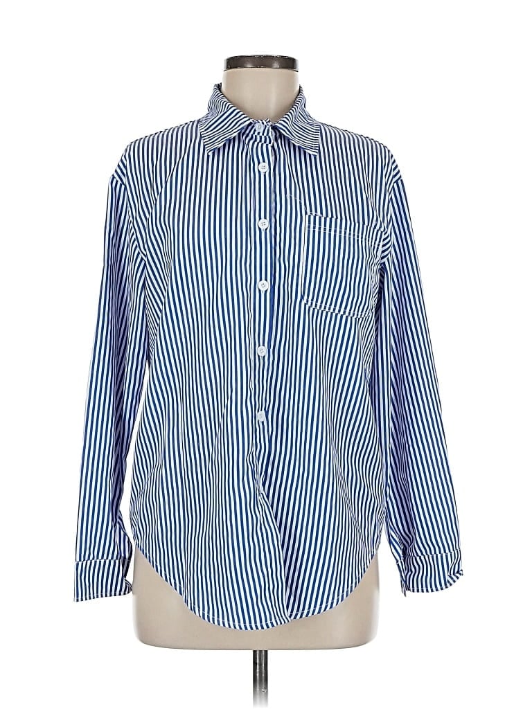 Pre-owned Unbranded Long Sleeve Blouse In Blue