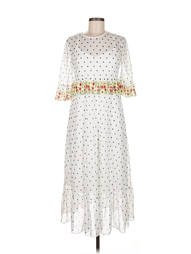 Pre-owned Unbranded Casual Dress In White