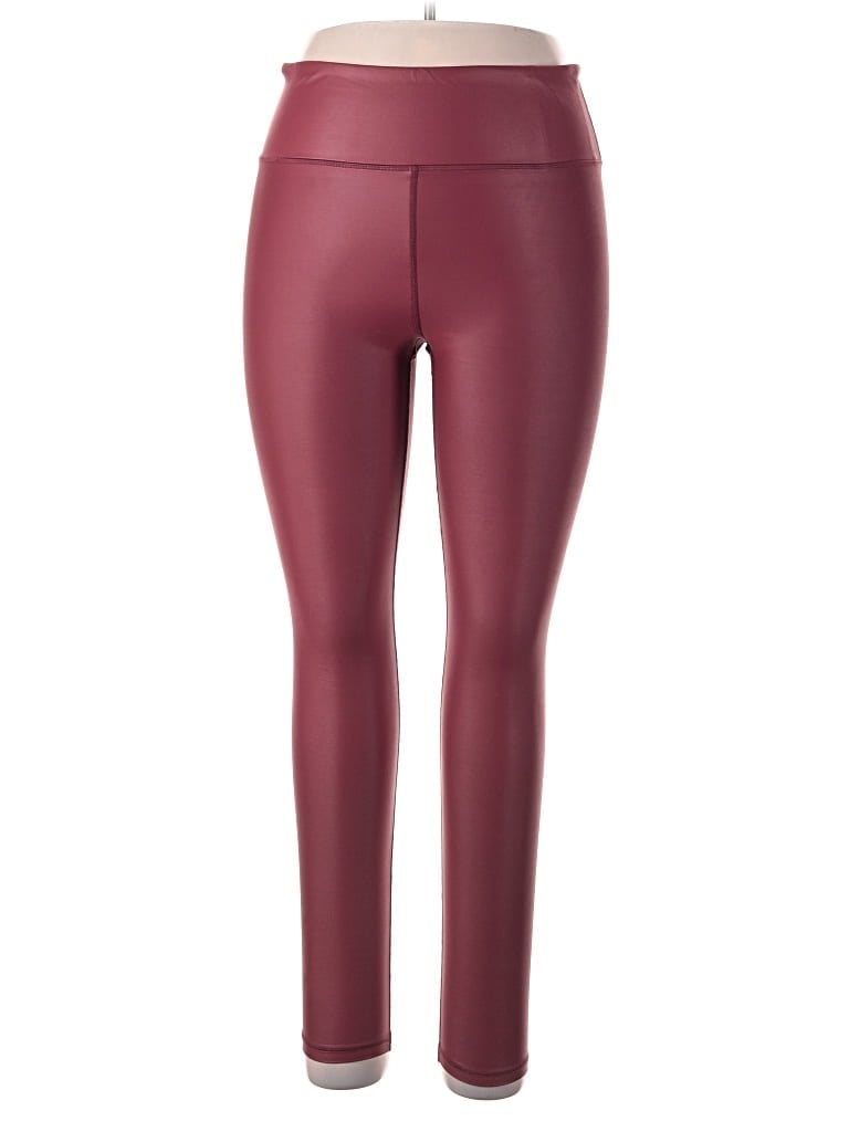 Pre-owned Zyia Active Leggings In Burgundy