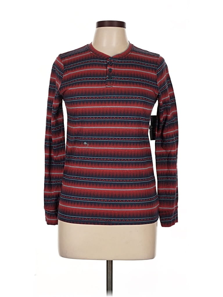 Pre-owned Brooklyn Cloth Mfg. Co. Long Sleeve Henley Shirt In Red