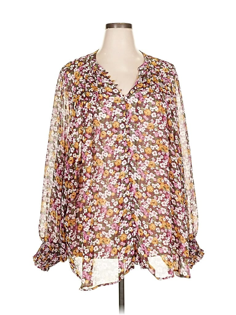 Pre-owned Torrid Long Sleeve Blouse In Brown