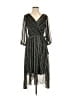 DKNY 100% Polyester Chevron-herringbone Silver Cocktail Dress Size 2 - photo 1