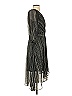 DKNY 100% Polyester Chevron-herringbone Silver Cocktail Dress Size 2 - photo 4