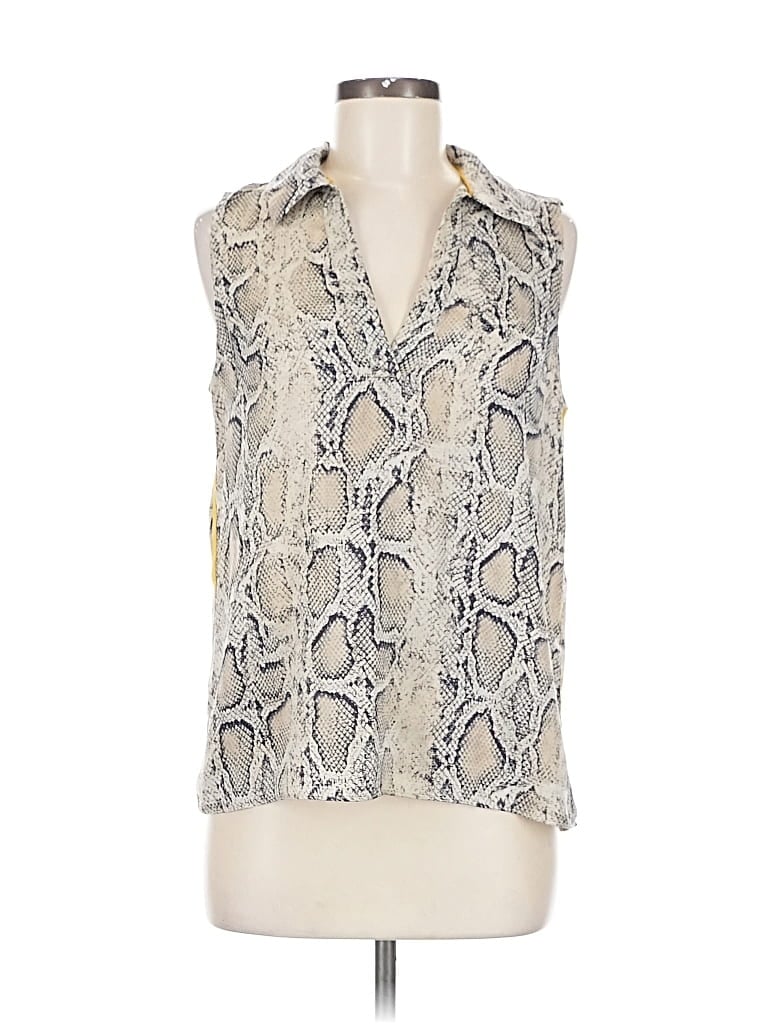 Pre-owned Zara Basic Sleeveless Blouse In White