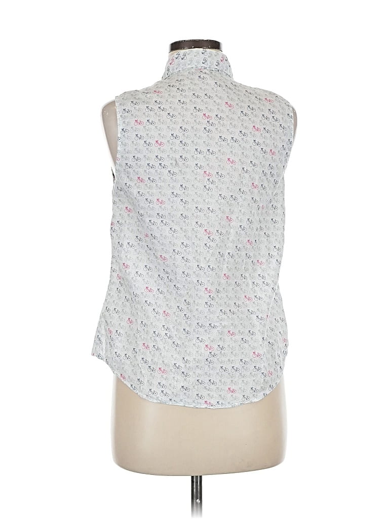 Pre-owned Sonoma Life + Style Sleeveless Button Down Shirt In White