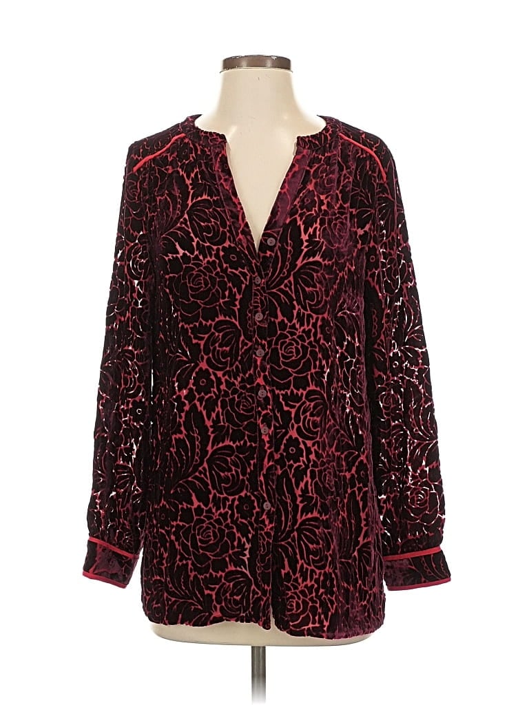 SUNDANCE Pre-owned Long Sleeve Blouse In Burgundy