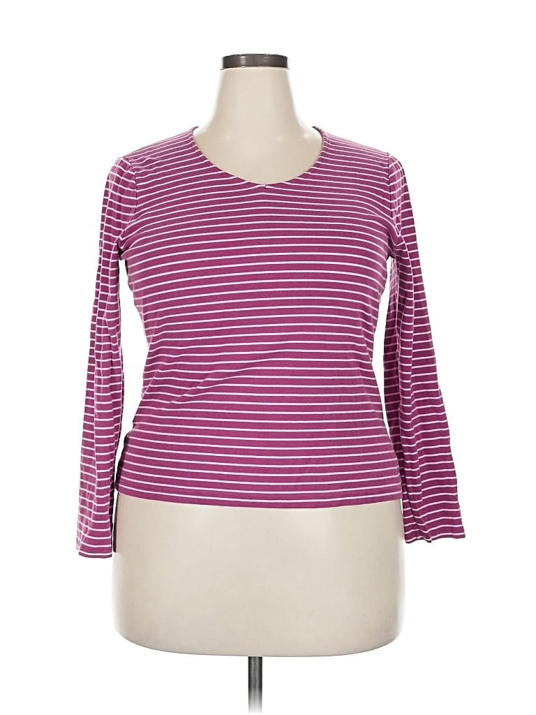 ANN TAYLOR Pre-owned 3/4 Sleeve T-shirt In Burgundy