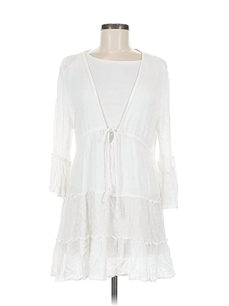 Pre-owned Blue Island 3/4 Sleeve Blouse In White