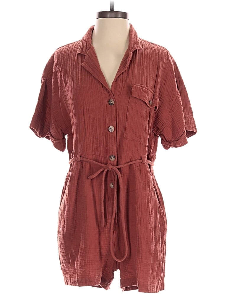 Pre-owned Madewell Romper In Burgundy