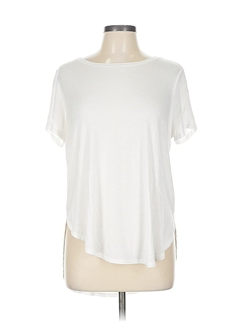 Pre-owned Halogen Short Sleeve T-shirt In White