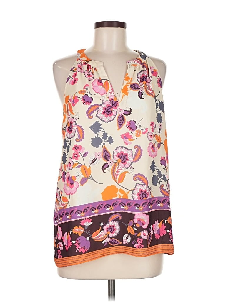 Pre-owned Tabitha Webb Tank Top Orange Halter Neckline Tops