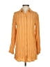 PrAna Stripes Orange Long Sleeve Blouse Size XS - photo 1