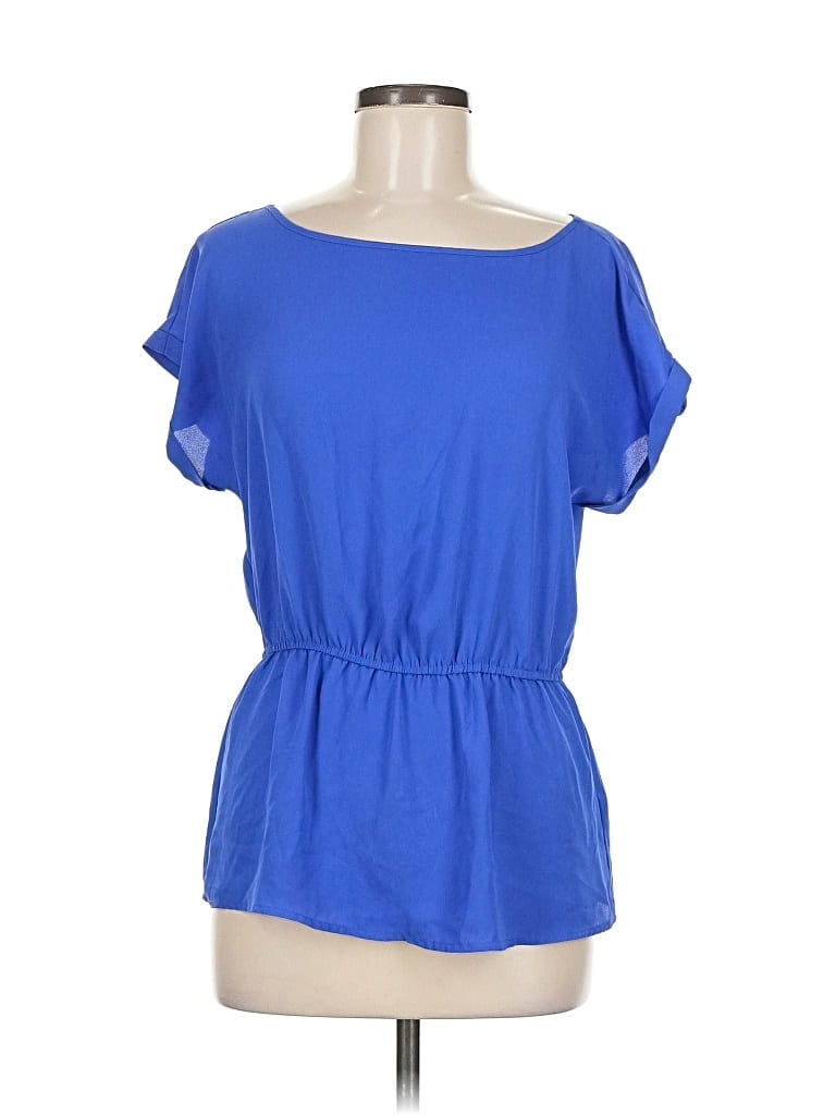 Pre-owned Forever 21 Plus Short Sleeve Blouse In Blue