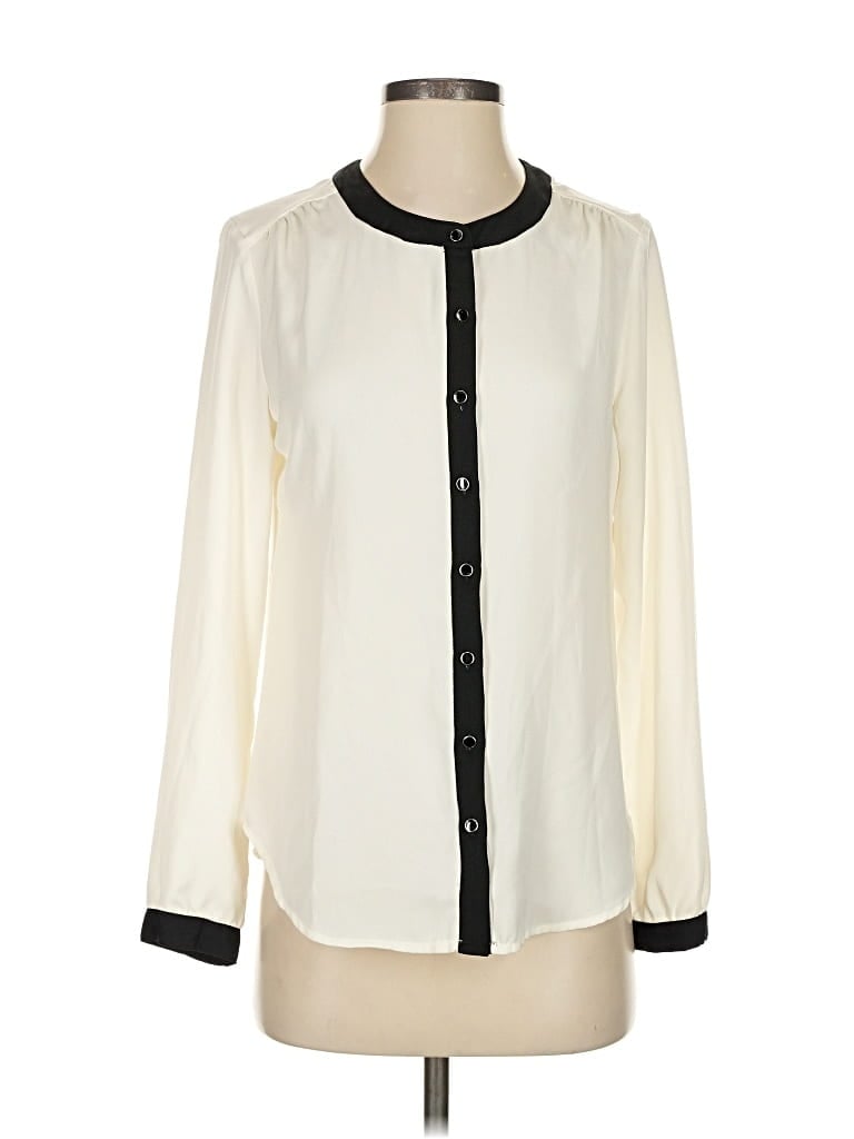 Pre-owned 212 Collection Long Sleeve Blouse In White