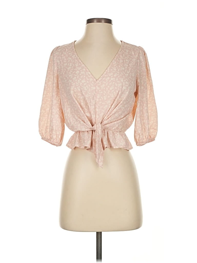 Pre-owned Sienna Sky 3/4 Sleeve Blouse In Brown