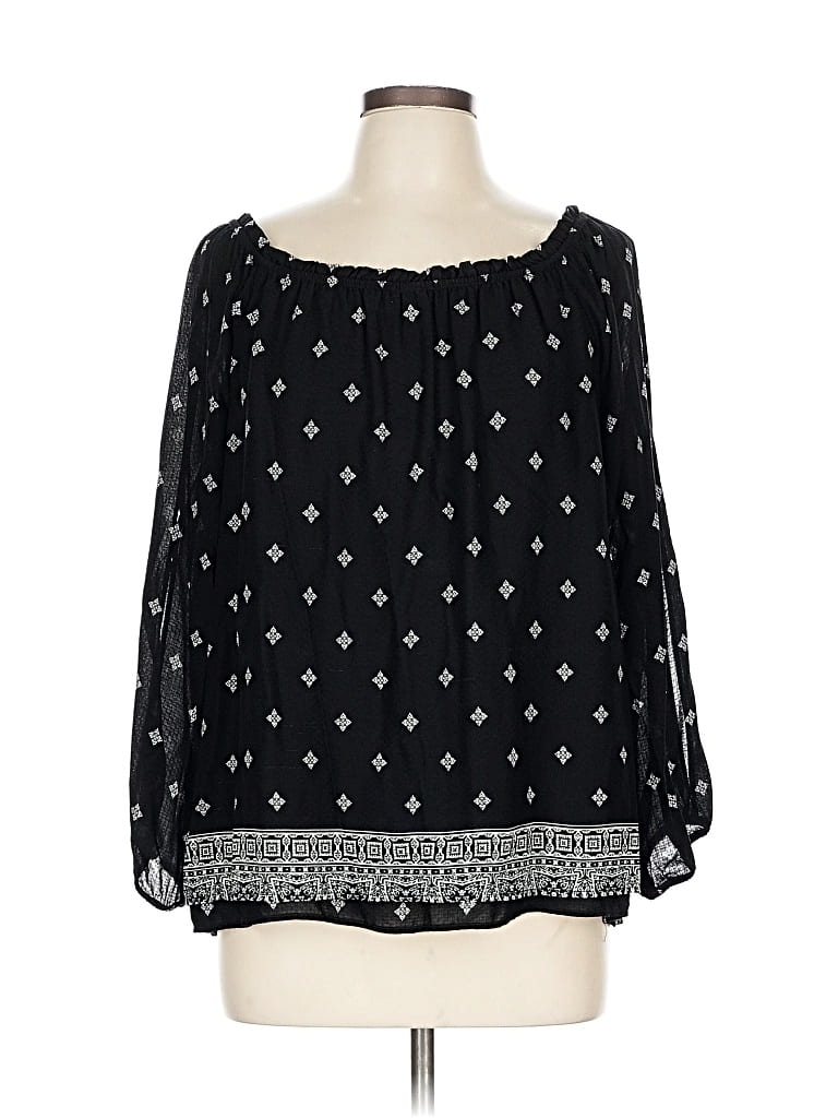 Pre-owned Sanctuary 3/4 Sleeve Blouse In Black