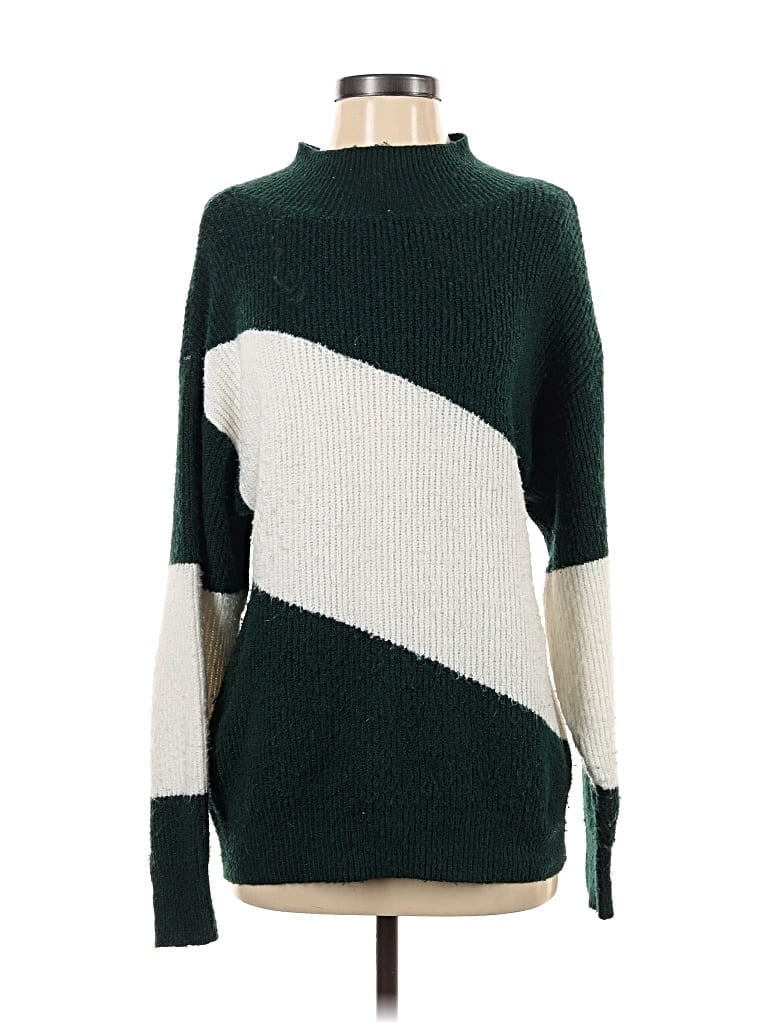 Pre-owned Nine West Turtleneck Sweater In Green