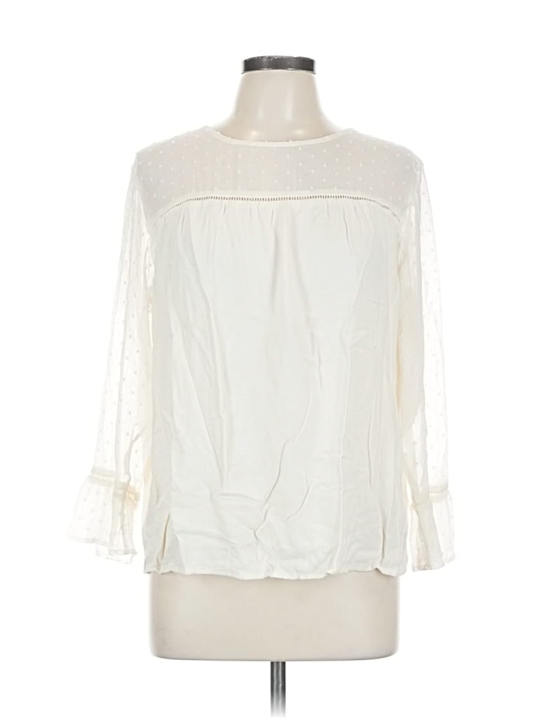 Pre-owned Old Navy 3/4 Sleeve Blouse In White