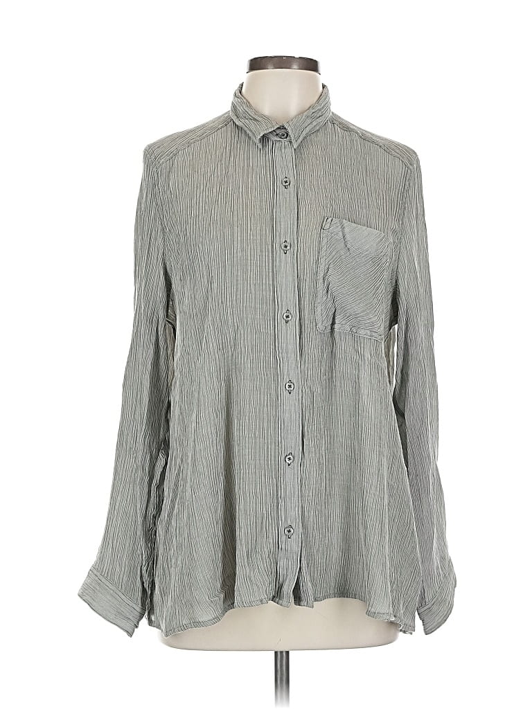 Pre-owned Express Long Sleeve Blouse In Gray