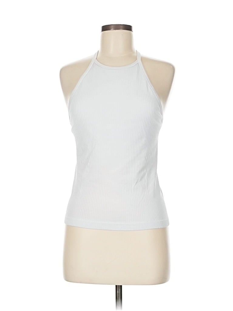 Pre-owned Lululemon Athletica Tank Top White Halter Neckline Tops