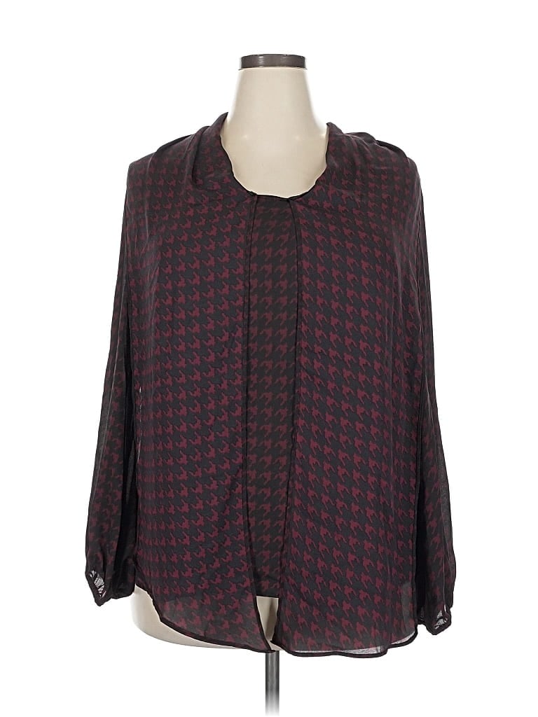 Click to view more detailed imagery on our partner's website Pre-owned Bar Iii 3/4 Sleeve Blouse In Burgundy