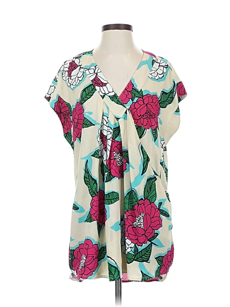 Pre-owned Melissa Mccarthy Seven7 Short Sleeve Blouse In Blue