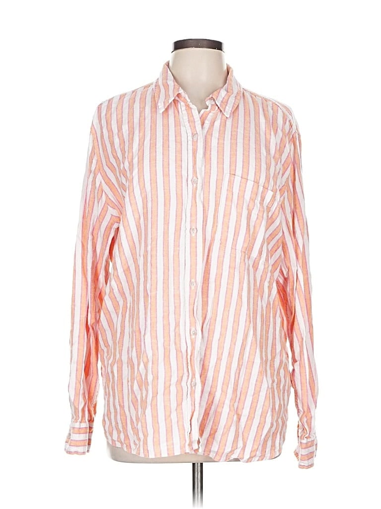 Pre-owned Universal Thread Long Sleeve Button Down Shirt In Orange