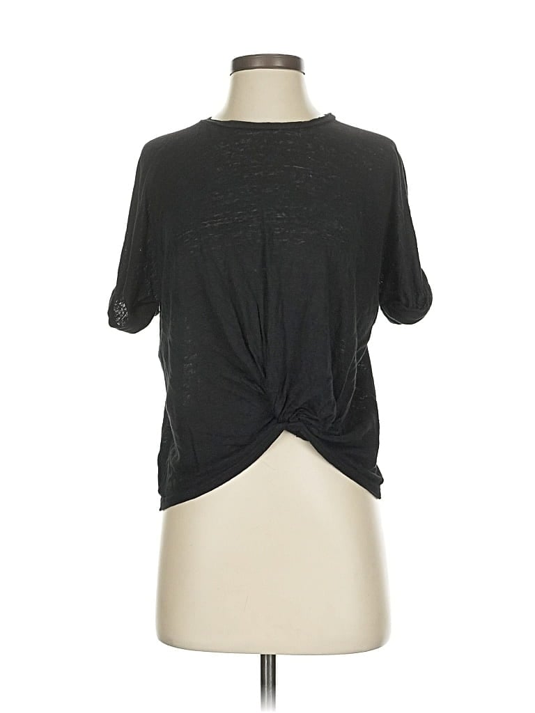 Pre-owned Br Standard Short Sleeve Top Black Keyhole Neckline Tops