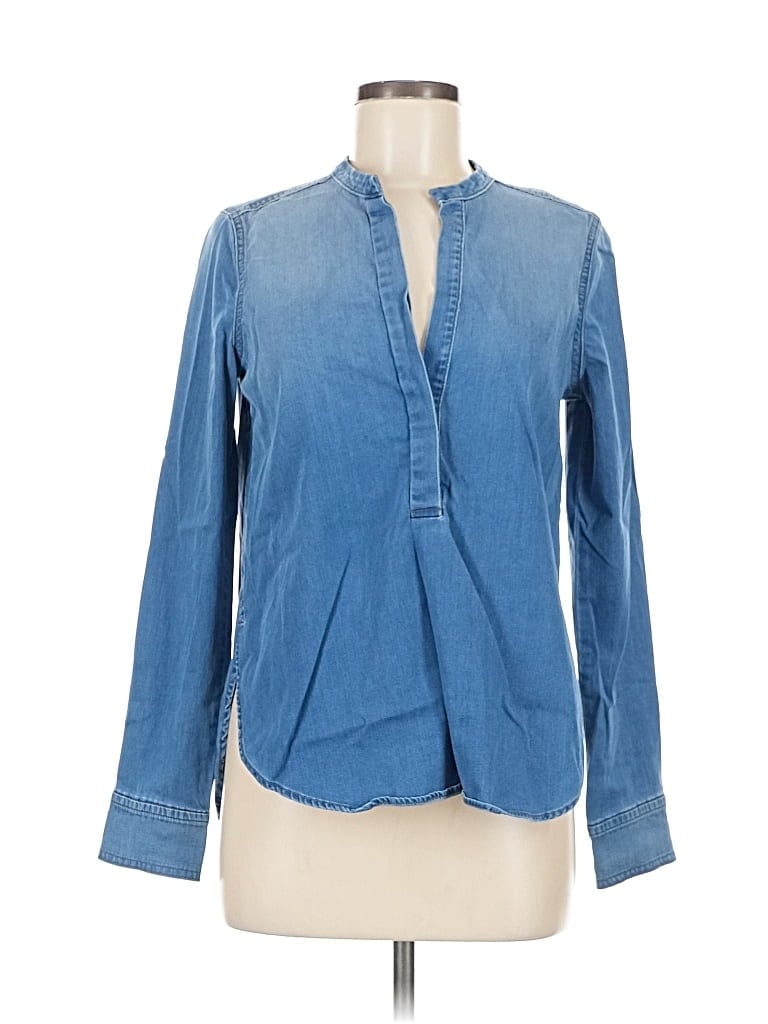 VINCE Pre-owned Long Sleeve Blouse In Blue