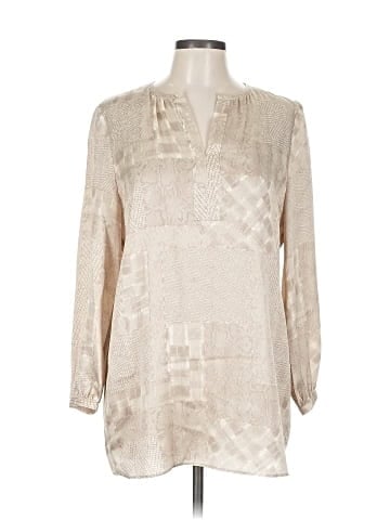 Lafayette 148 New York Long Sleeve Silk Top (view 1)