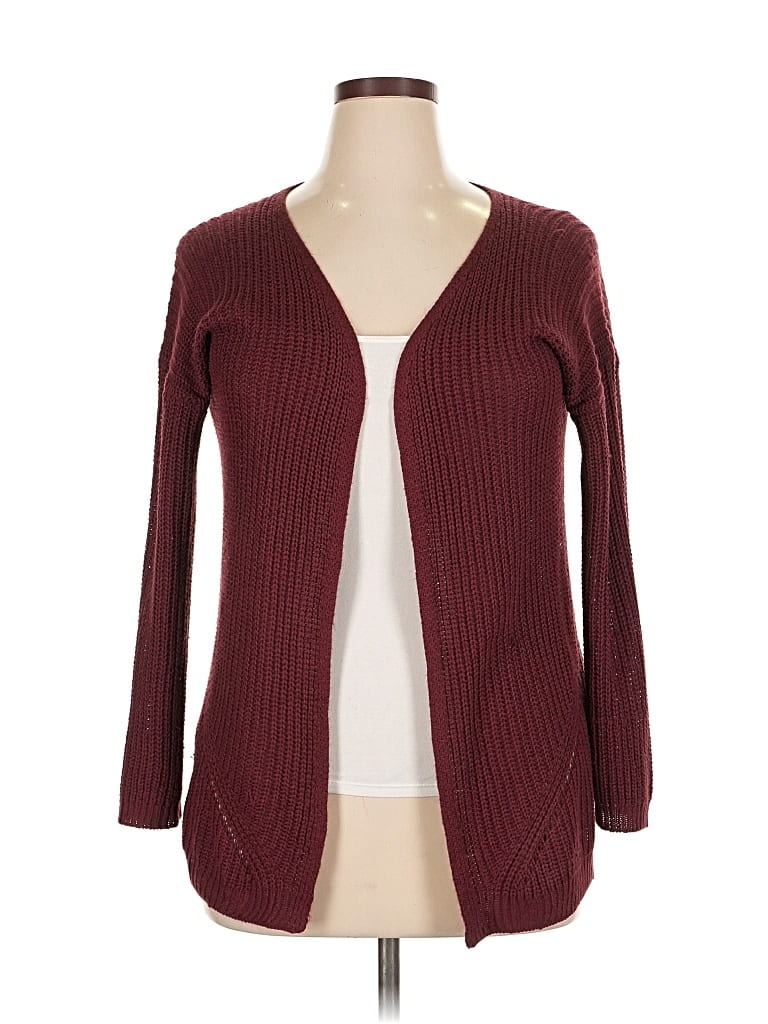Pre-owned Pink Republic Cardigan Sweater In Burgundy