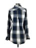 Billy T 100% Lyocell Plaid Gray Long Sleeve Button-Down Shirt Size XS - photo 2