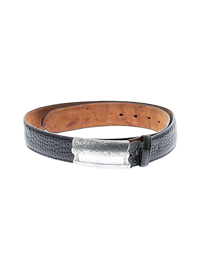 Pre-owned Justin Leather Belt In Black