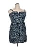AUW 100% Rayon Stars Blue Casual Dress Size XL - photo 1