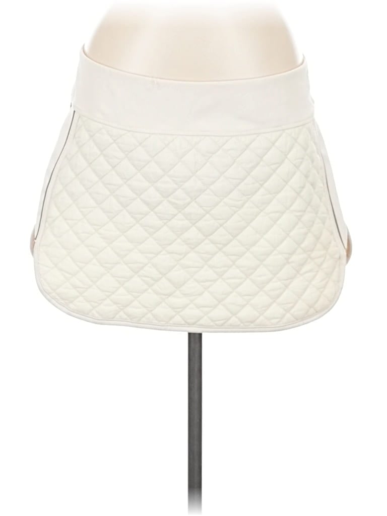 Pre-owned Kyodan Faux Leather Skirt In White