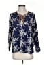 How Very Loved 100% Polyester Blue Long Sleeve Blouse Size S - photo 1