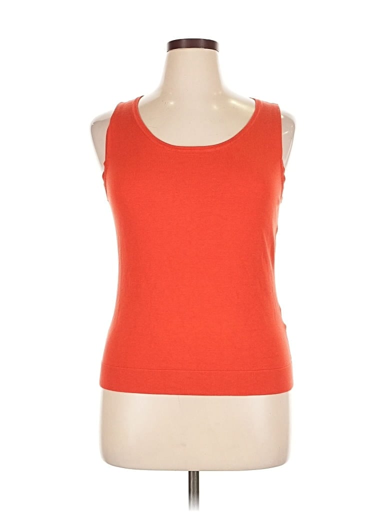 Pre-owned August Silk Sweater Vest In Orange