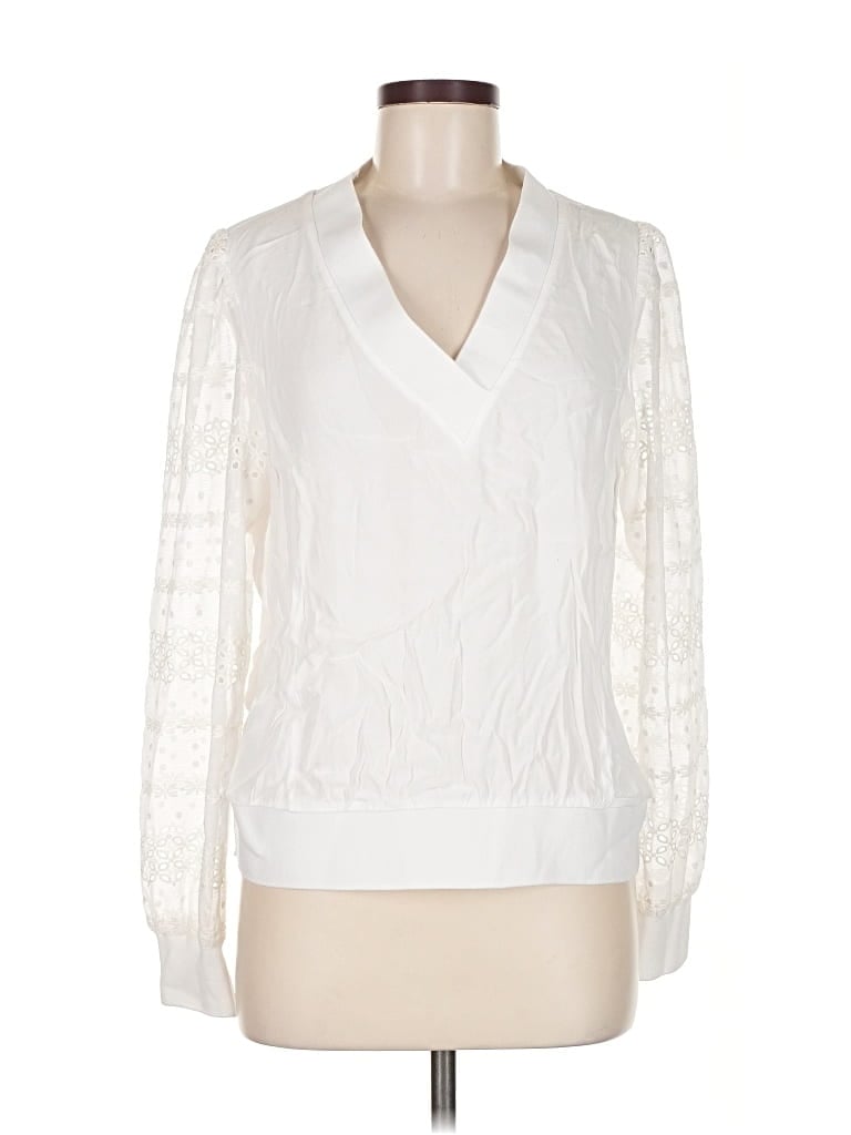 Pre-owned Express Long Sleeve Blouse In White