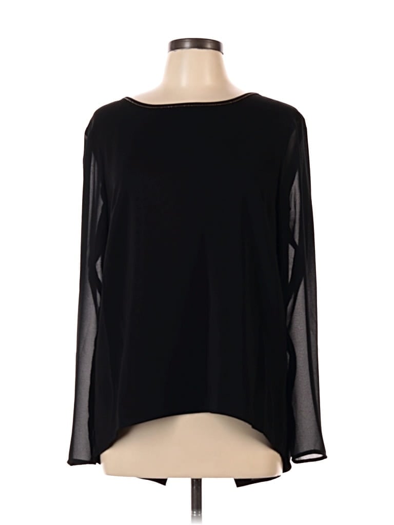 Pre-owned Calvin Klein Long Sleeve Blouse In Black