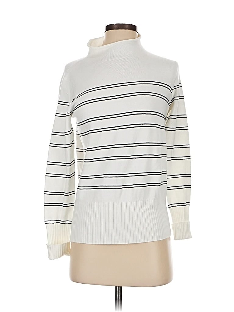 Pre-owned French Connection Turtleneck Sweater In White