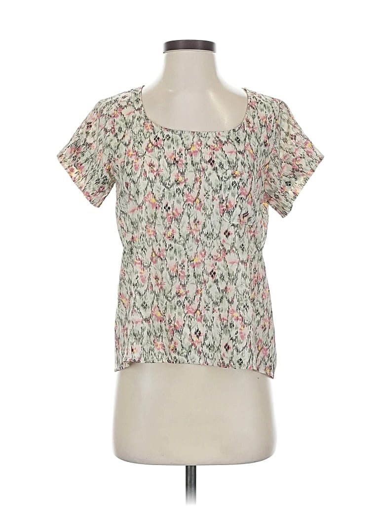 Pre-owned H.i.p. Happening In The Present Short Sleeve Top Green Square Neckline Tops