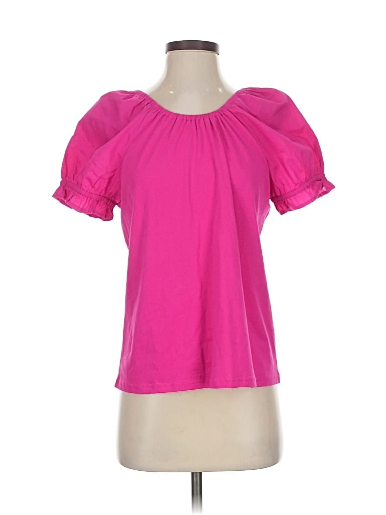 Pre-owned J.crew Factory Store Short Sleeve Blouse In Pink