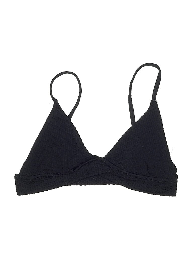 Pre-owned Aerie Swimsuit Top Black Chevron/herringbone Pattern Swimwear