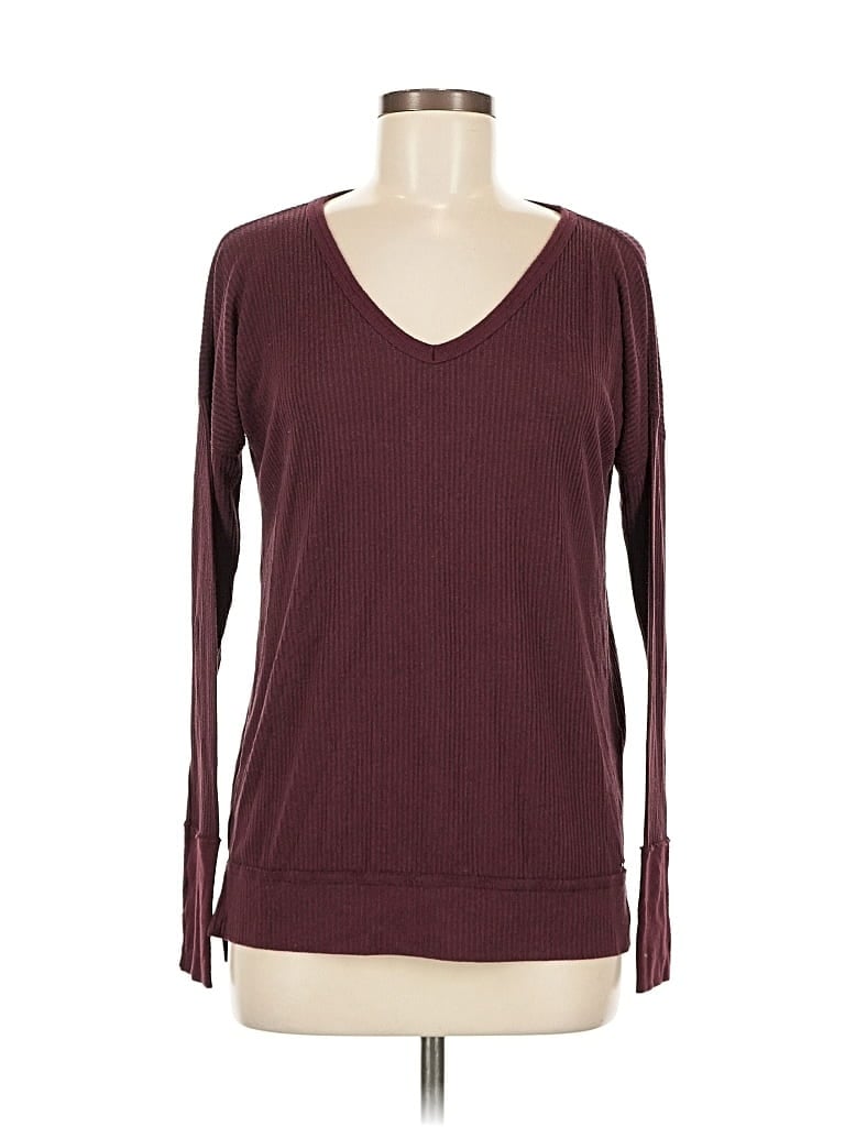 ABERCROMBIE & FITCH Pre-owned Long Sleeve T-shirt In Burgundy