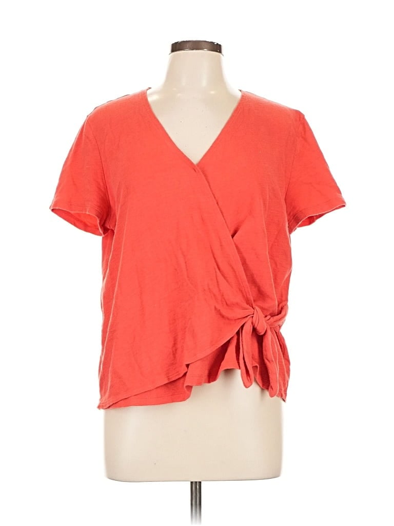 OLD NAVY Pre-owned Short Sleeve Top Orange V Neck Tops