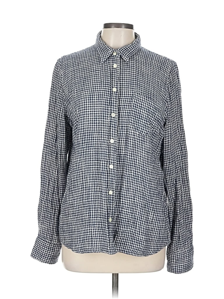 Pre-owned J.crew Factory Store Long Sleeve Button Down Shirt In Blue
