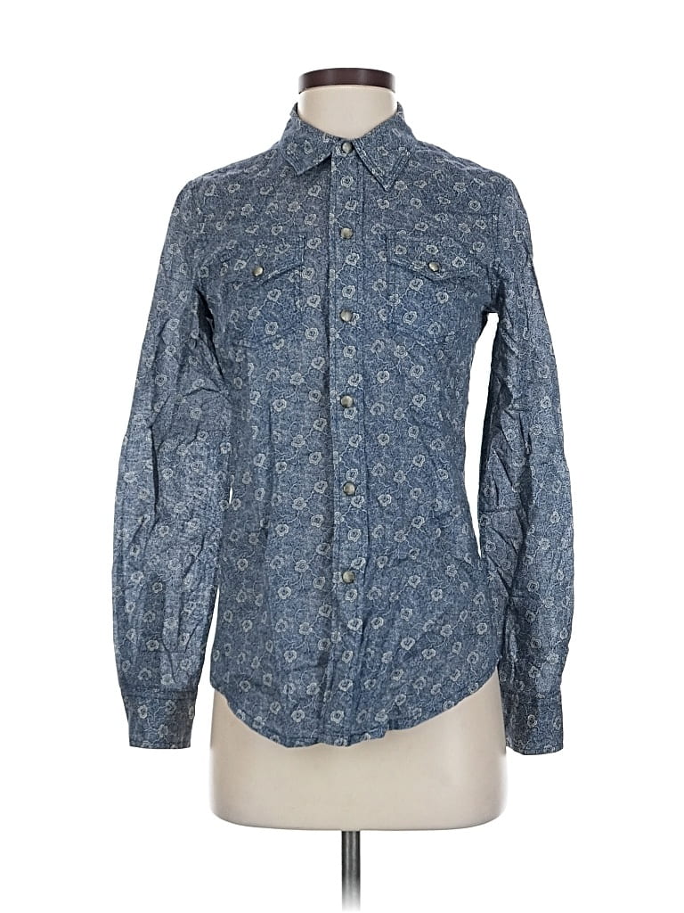 Pre-owned Martin + Osa Long Sleeve Button Down Shirt In Blue