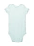 Carter's 100% Cotton Stripes Teal Short Sleeve Onesie 3-6 MO / 6 MO - photo 1